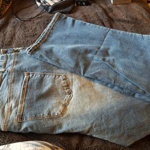 Distressed bootcut jeans